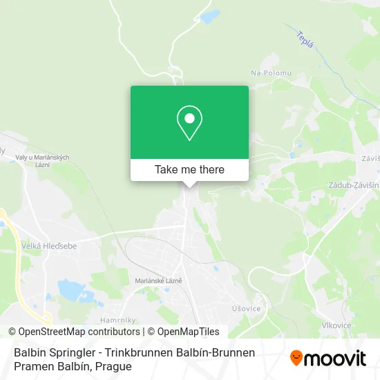 Карта Balbin Springler - Trinkbrunnen Balbín-Brunnen Pramen Balbín