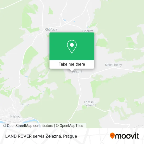 LAND ROVER servis Železná map