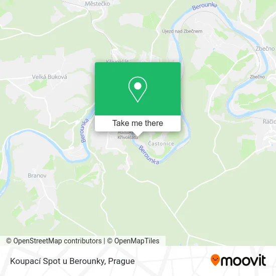 Карта Koupací Spot u Berounky
