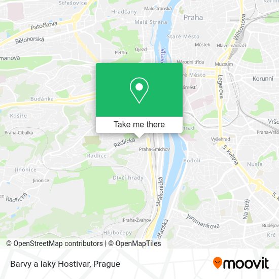 Карта Barvy a laky Hostivar