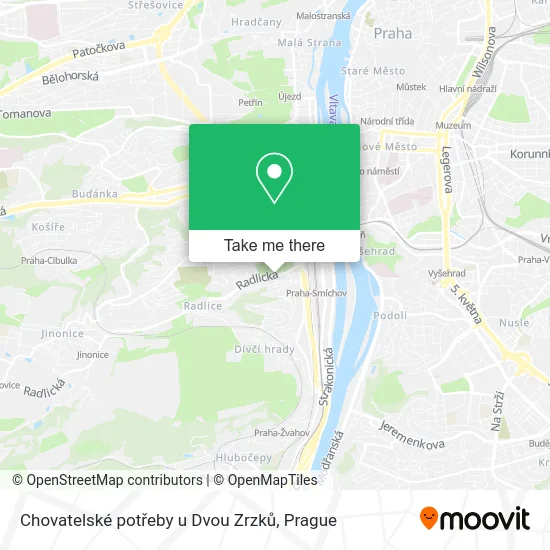 Карта Chovatelské potřeby u Dvou Zrzků