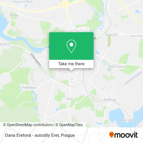 Карта Dana Eretová - autodíly Eret