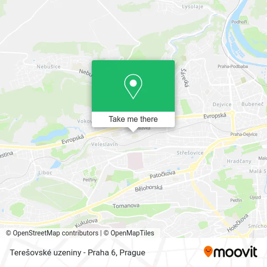 Карта Terešovské uzeniny - Praha 6