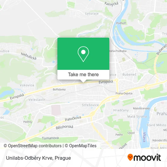 Карта Unilabs-Odběry Krve