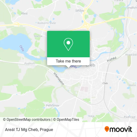 Карта Areál TJ Mg Cheb