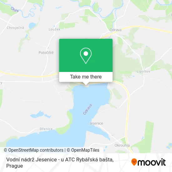 Карта Vodní nádrž Jesenice - u ATC Rybářská bašta