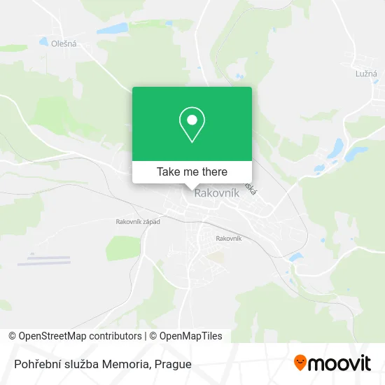 Карта Pohřební služba Memoria