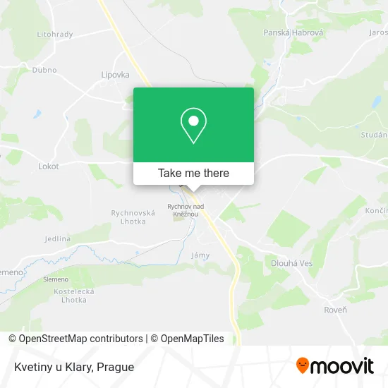 Карта Kvetiny u Klary