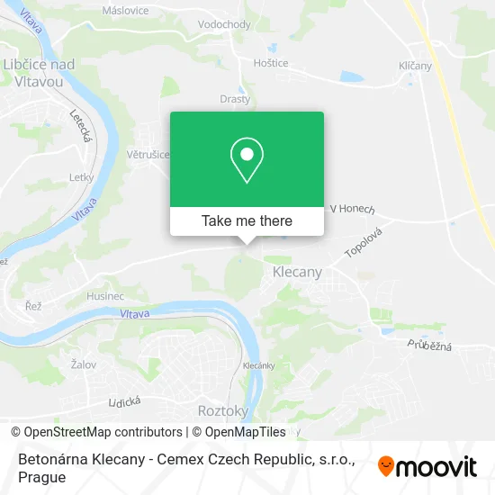 Карта Betonárna Klecany - Cemex Czech Republic, s.r.o.