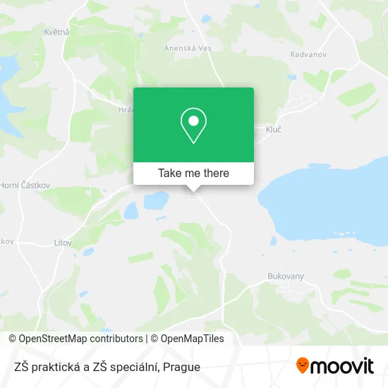 Карта ZŠ praktická a ZŠ speciální