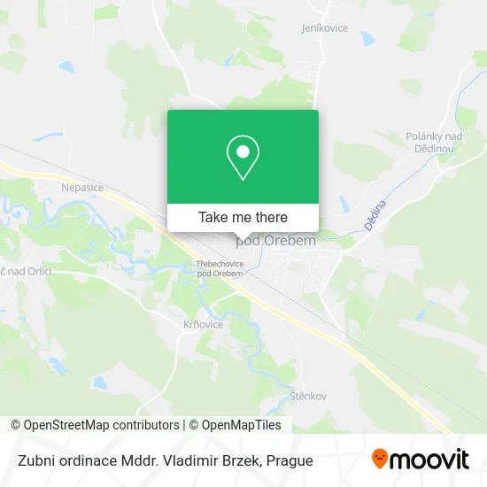 Карта Zubni ordinace Mddr. Vladimir Brzek