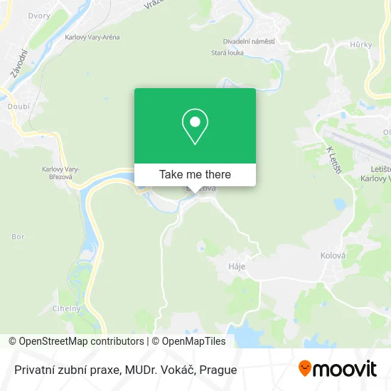 Privatní zubní praxe, MUDr. Vokáč map