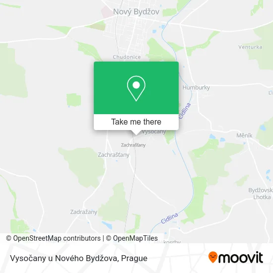 Карта Vysočany u Nového Bydžova