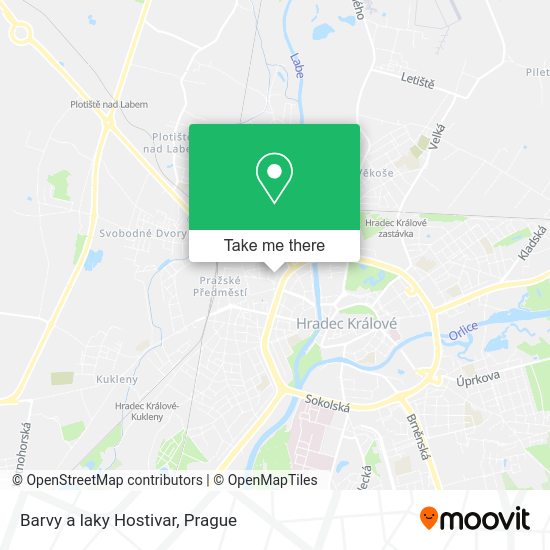 Карта Barvy a laky Hostivar