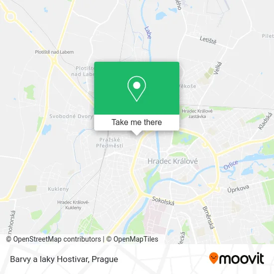 Карта Barvy a laky Hostivar
