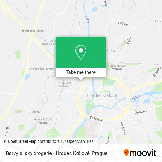 Карта Barvy a laky drogerie - Hradec Králové