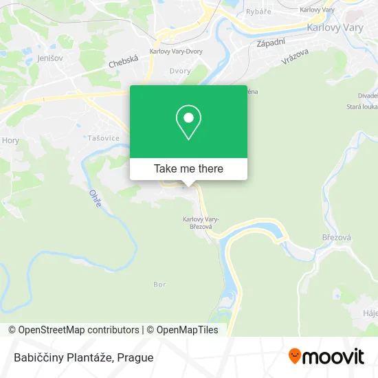 Карта Babiččiny Plantáže