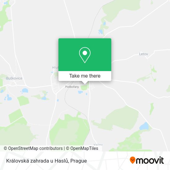 Карта Královská zahrada u Haslů