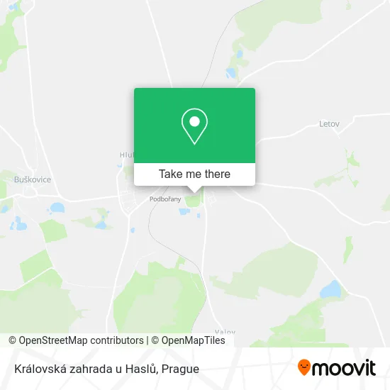Карта Královská zahrada u Haslů
