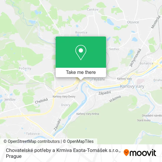 Карта Chovatelské potřeby a Krmiva Exota-Tomášek s.r.o.
