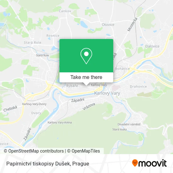Карта Papírnictví tiskopisy Dušek