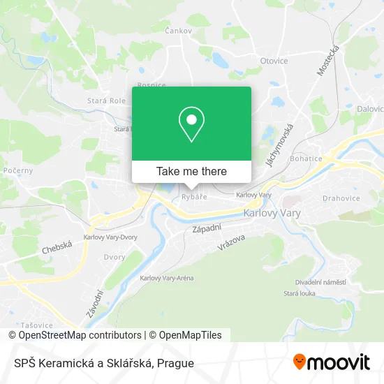Карта SPŠ Keramická a Sklářská