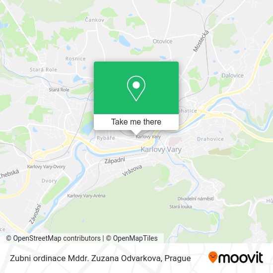Карта Zubni ordinace Mddr. Zuzana Odvarkova