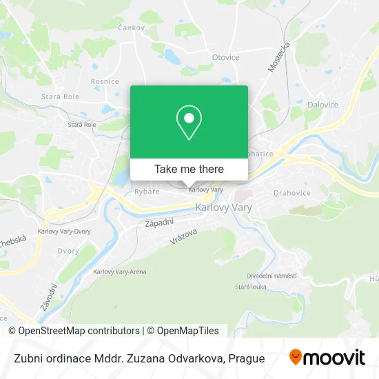 Карта Zubni ordinace Mddr. Zuzana Odvarkova