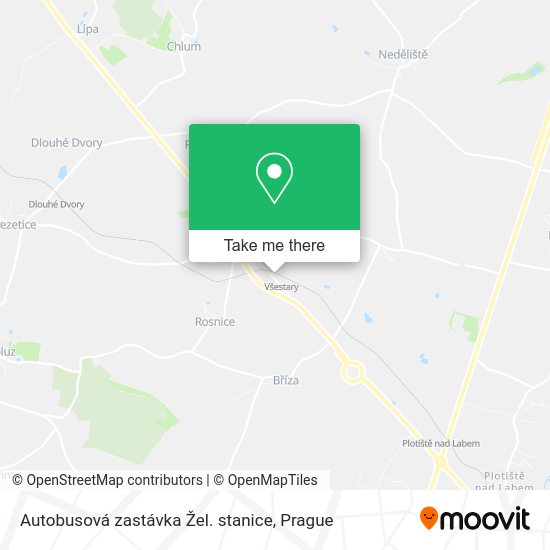 Карта Autobusová zastávka Žel. stanice