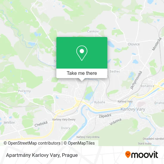 Карта Apartmány Karlovy Vary