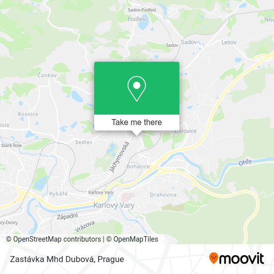 Карта Zastávka Mhd Dubová