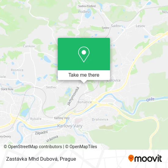 Карта Zastávka Mhd Dubová