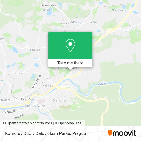Körnerův Dub v Dalovickém Parku map