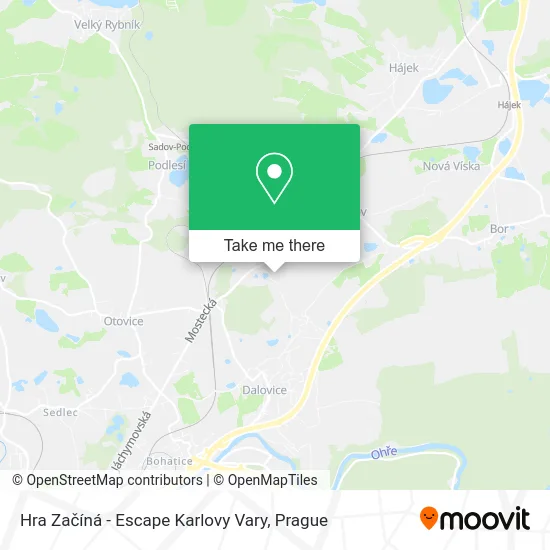 Карта Hra Začíná - Escape Karlovy Vary