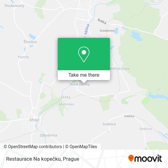 Карта Restaurace Na kopečku