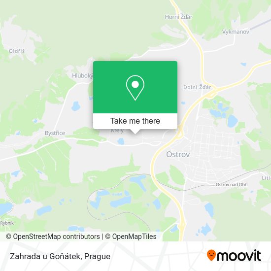 Карта Zahrada u Goňátek
