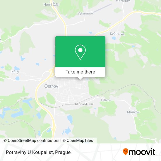 Карта Potraviny U Koupalist