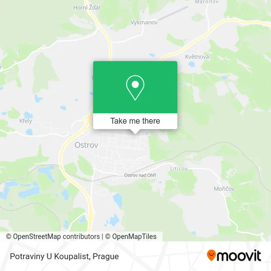 Карта Potraviny U Koupalist