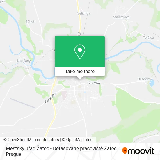 Карта Městsky úřad Žatec - Detašované pracoviště Žatec