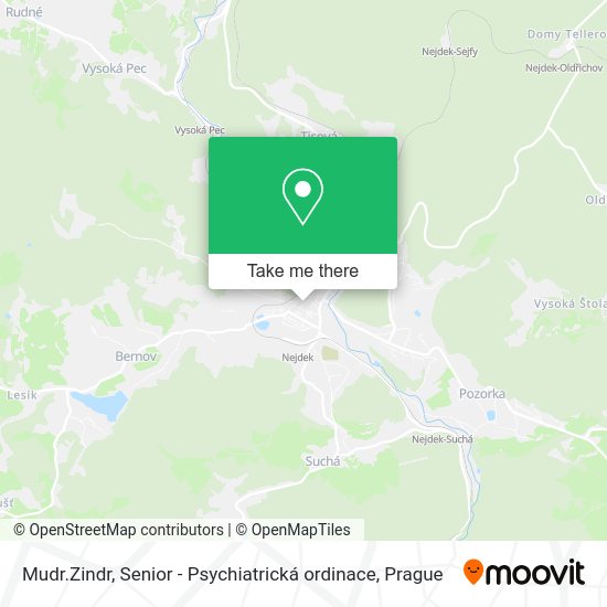 Карта Mudr.Zindr, Senior - Psychiatrická ordinace