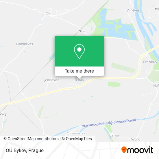 Карта OÚ Býkev