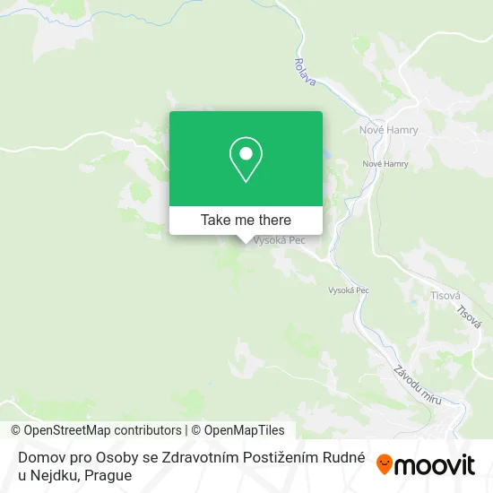 Карта Domov pro Osoby se Zdravotním Postižením Rudné u Nejdku