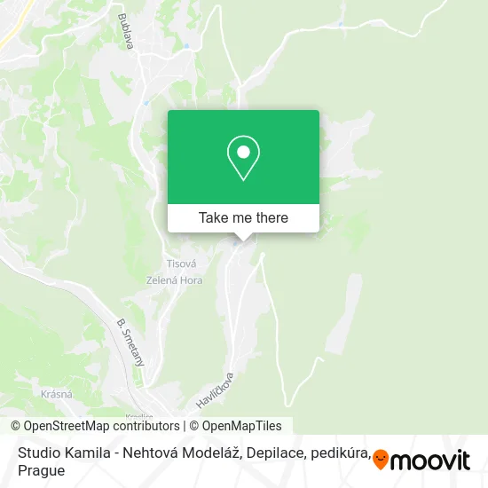 Карта Studio Kamila - Nehtová Modeláž, Depilace, pedikúra