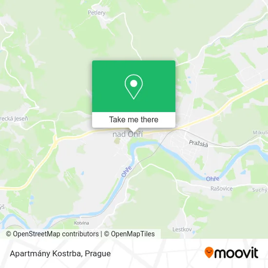 Карта Apartmány Kostrba