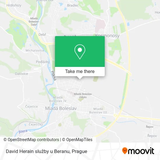 Карта David Herain služby u Beranu