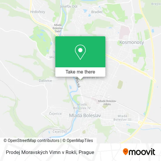 Карта Prodej Moravských Vimn v Rokli