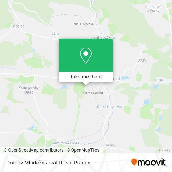 Карта Domov Mládeže areál U Lva