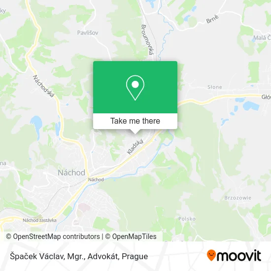 Карта Špaček Václav, Mgr., Advokát