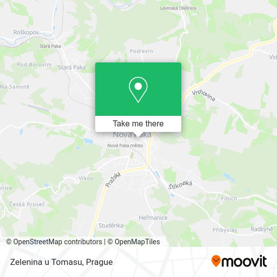 Карта Zelenina u Tomasu