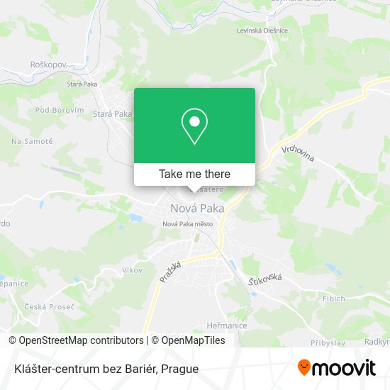 Карта Klášter-centrum bez Bariér
